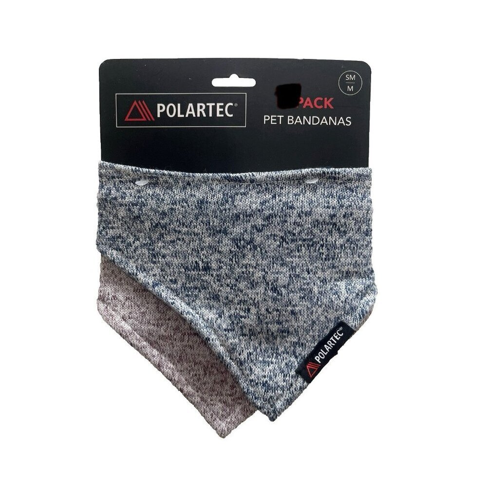 Polartec Dog Bandanas 2 pack Size SM/M blue purple knit Fleece